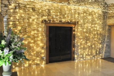 Fairy Light Backdrop in Wenman's Barn